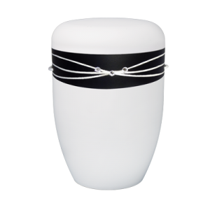 Naturstoff Urne Swarovski (schwarz auf weiß)