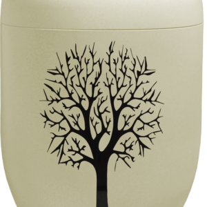 Naturstoff Urne mit Motiv Lebensbaum