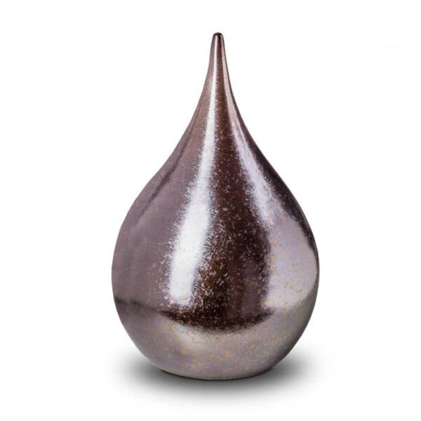 Keramikurne Tropfenform - bronze/grau
