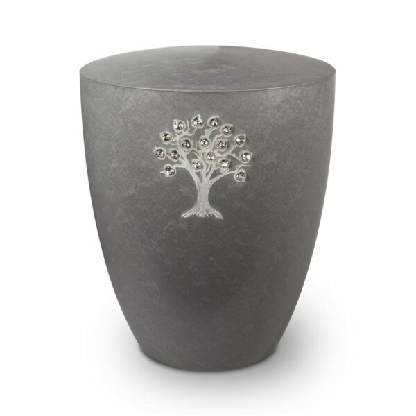 Gravur Urne – Lebensbaum – Silber swarovskiherzen