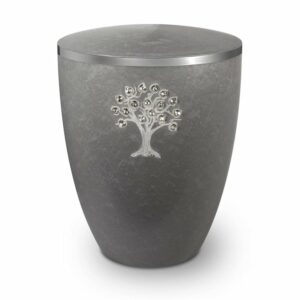 Gravur Urne – Lebensbaum – Silber -swarovskiherzen-mit-dekorring-silber-9mm