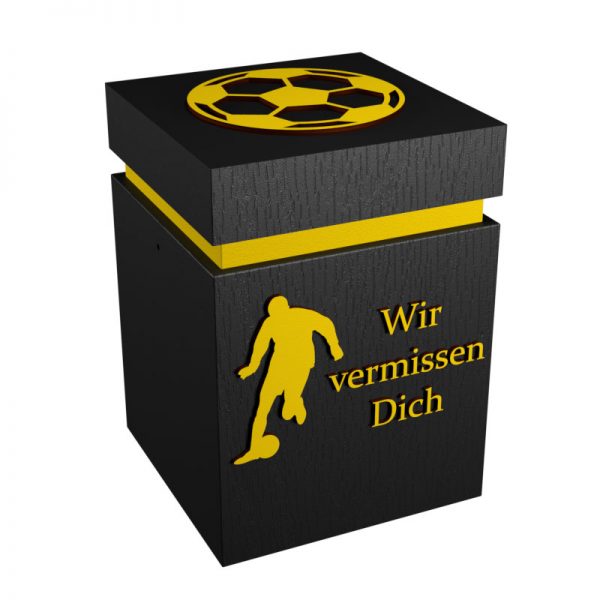 Fußball-Urne Dortmund gelb/schwarz WvD