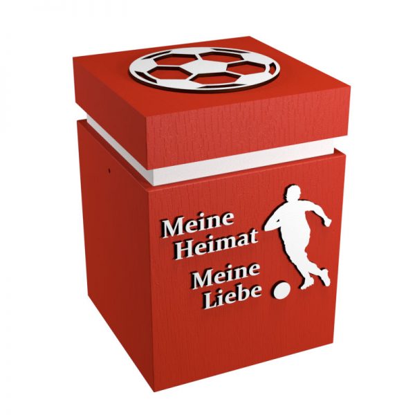 Fußball-Urne Köln hellrot/weiß MHML