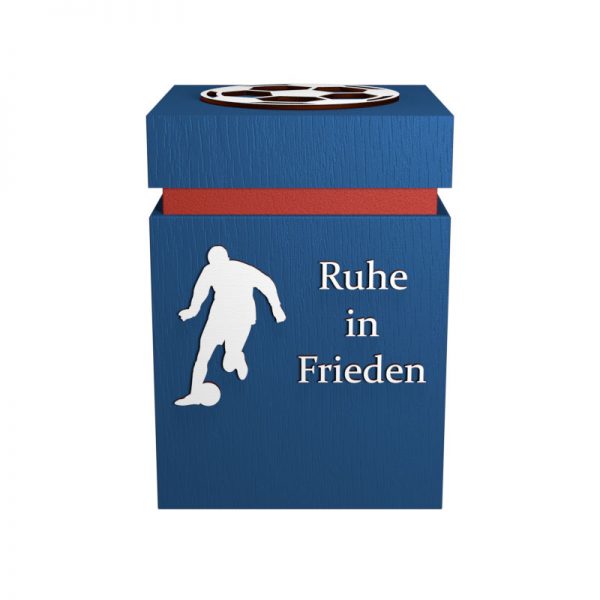 Fußball-Urne Heidenheim blau/rot RiF